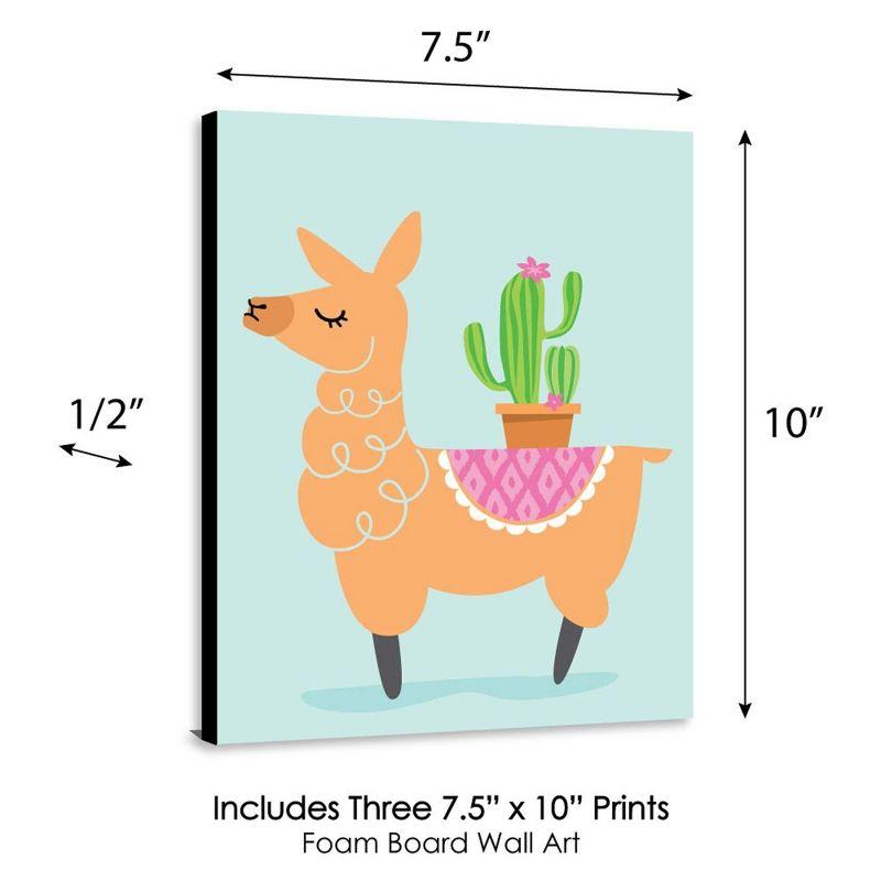 Big Dot of Happiness Whole Llama Fun - Nursery Wall Art, Kids Room Decor and Llama Fiesta Home Decor - Gift Ideas - 7.5 x 10 inches - Set of 3 Prints