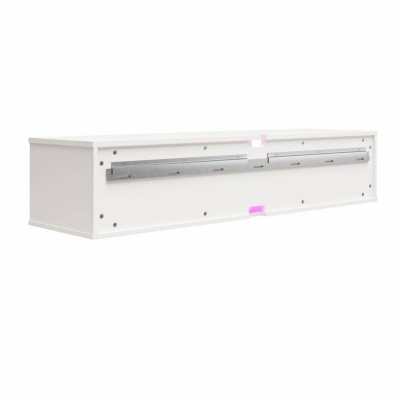 Glitch Floating TV Stand for TVs up to 60" White - NTENSE: Modern Media Console, MDF, 95 lbs Capacity