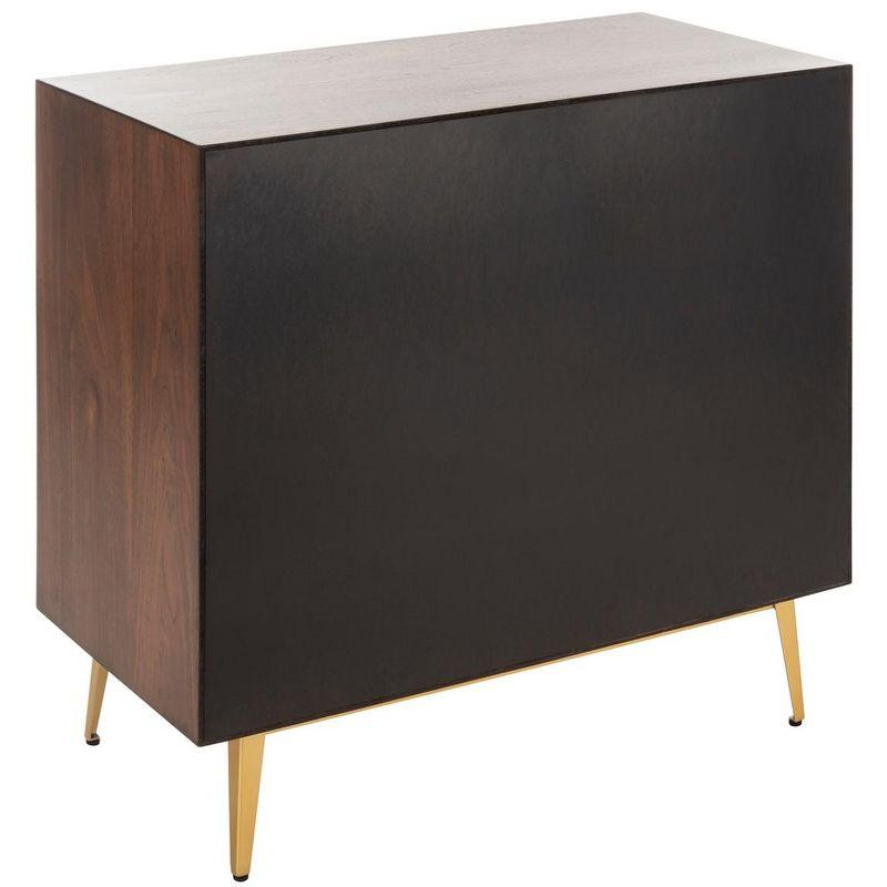 Katia 3 Drawer Chest - CHS6413 - Walnut/Gold - Safavieh