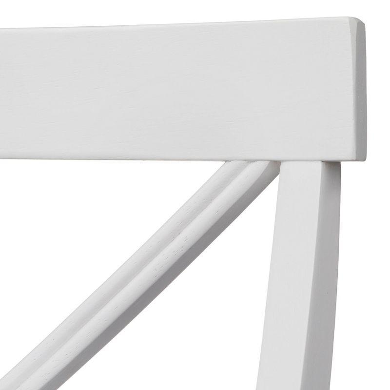 Buylateral Set of 2 24" Albury Counter Height Barstools White: Rubberwood Frame, Armless Design, Painted Finish