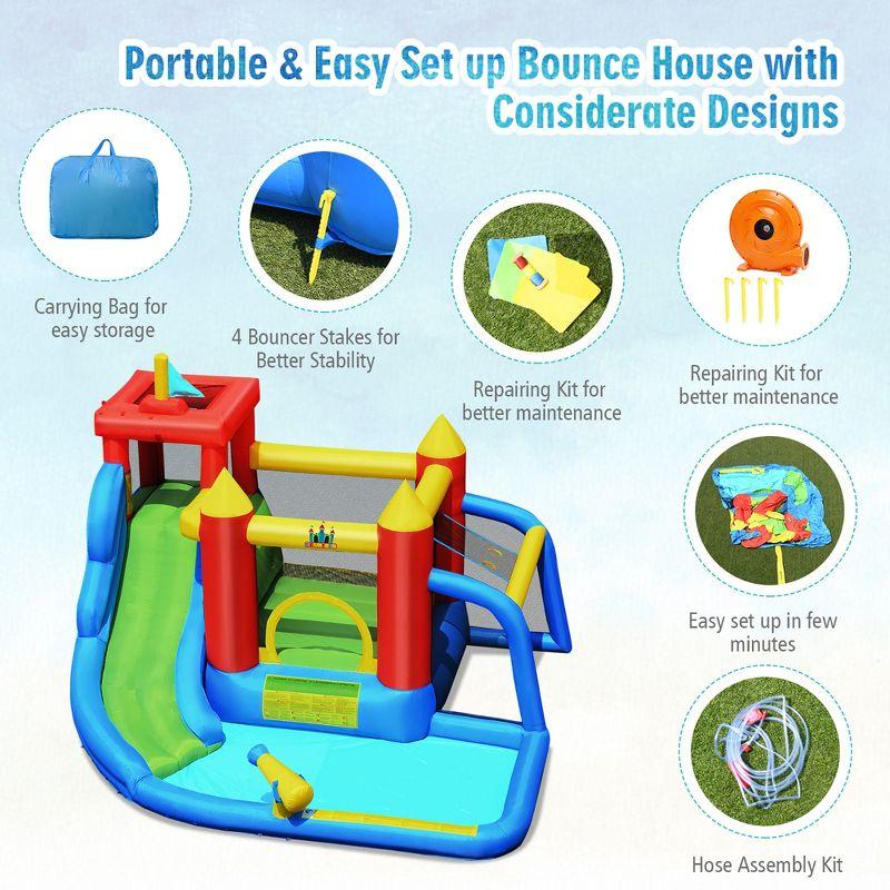 Costway Inflatable Bouncer Water Climb Slide Bounce House Splash Pool w/ Blower