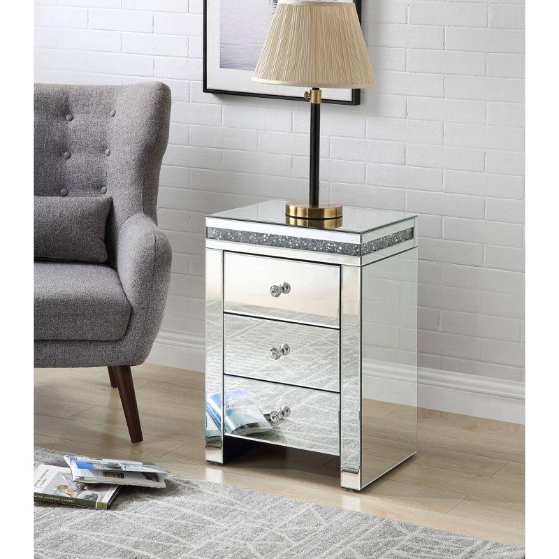 18" Noralie Accent Table Mirrored/Faux Diamonds - Acme Furniture