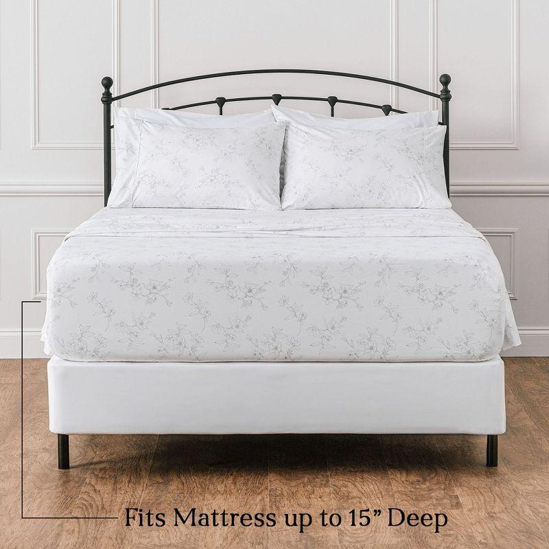 Chanasya Floral Microfiber Percale Sheet Set