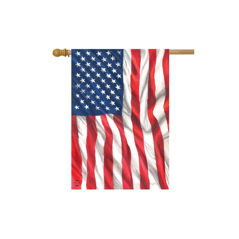 Patriotic American Flag Waving Polyester House Flag 28" x 40"