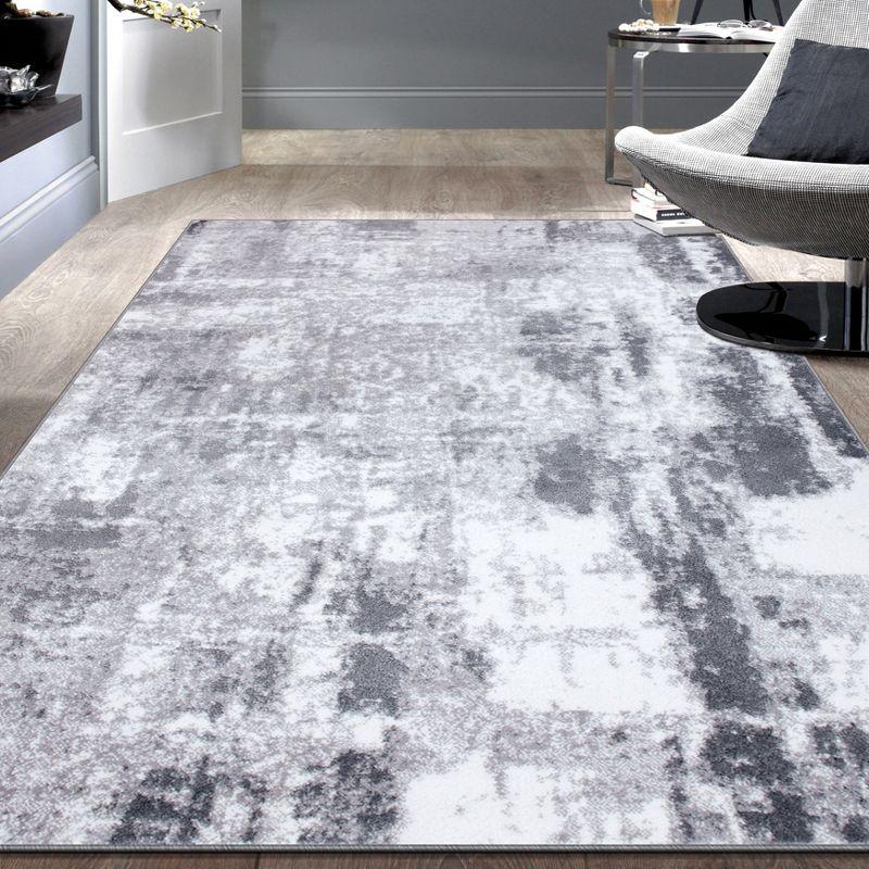 World Rug Gallery Contemporary Abstract Distressed Area Rug