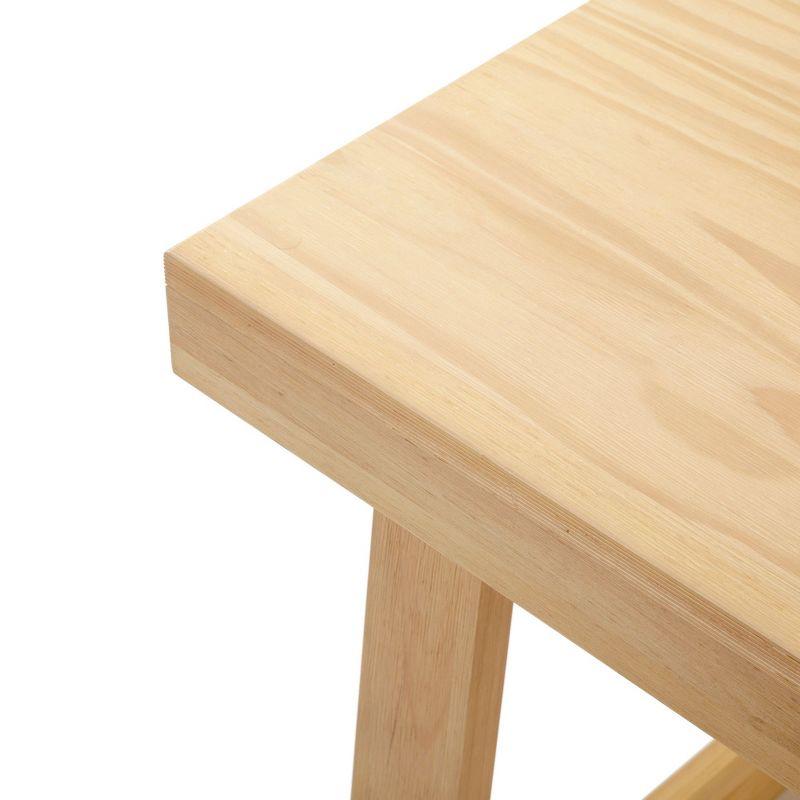 Blonde Wood Rectangular Side Table for Small Spaces