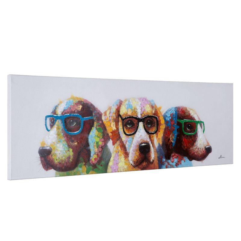 Cool Dogs Colorful Acrylic Canvas Wall Art, 60"x20"