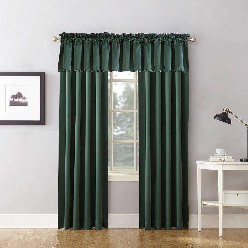 Everglade Green Room Darkening Rod Pocket Curtain Valance