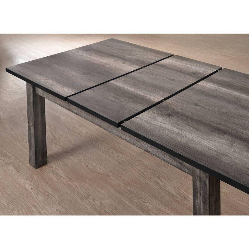 5pc Grayson Extendable Dining Table with Padded Seats Gray Oak - Picket House Furnishings: Rubberwood, Seats 6, Square Shape