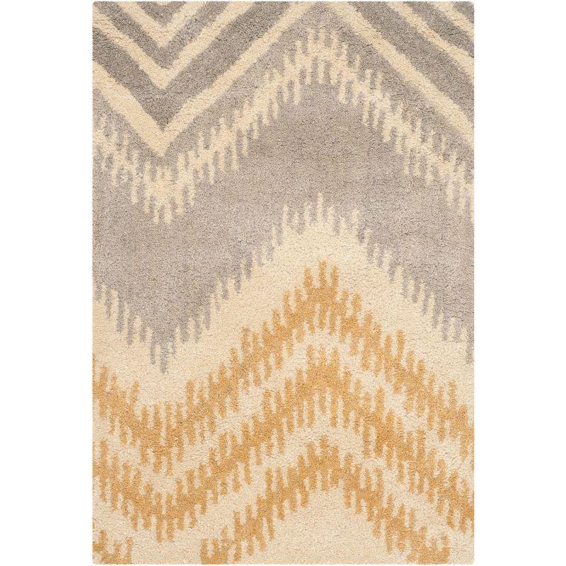 Capri Grey and Gold Hand-Tufted Wool Area Rug