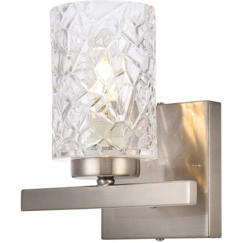 Elegant Lighting Cassie 1 light bath sconce in satin nickel with clear shade