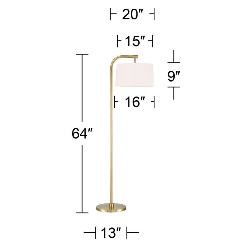 Modern Gold Arc Floor Lamp with White Shade