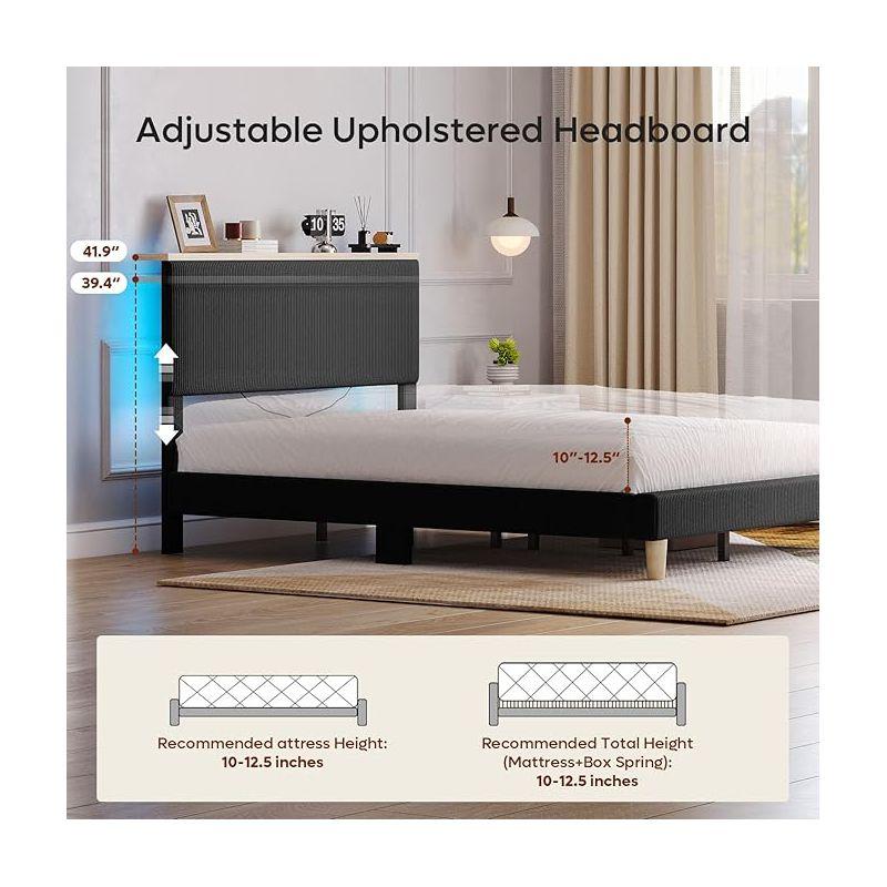 Bestier Queen Size Bed Frame with Headboard Black