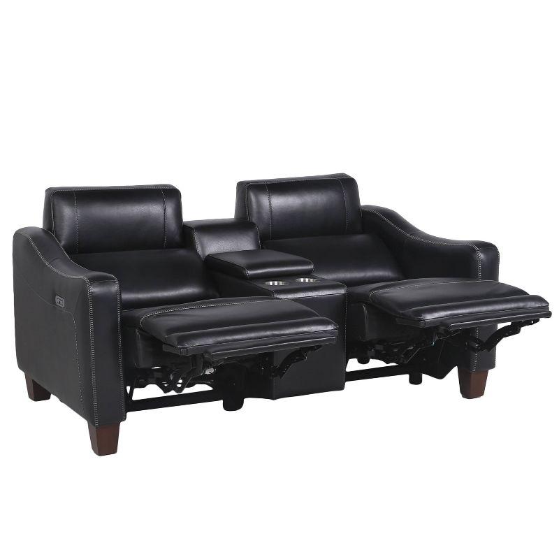 Giorno Power Console Loveseat Black - Steve Silver Co.