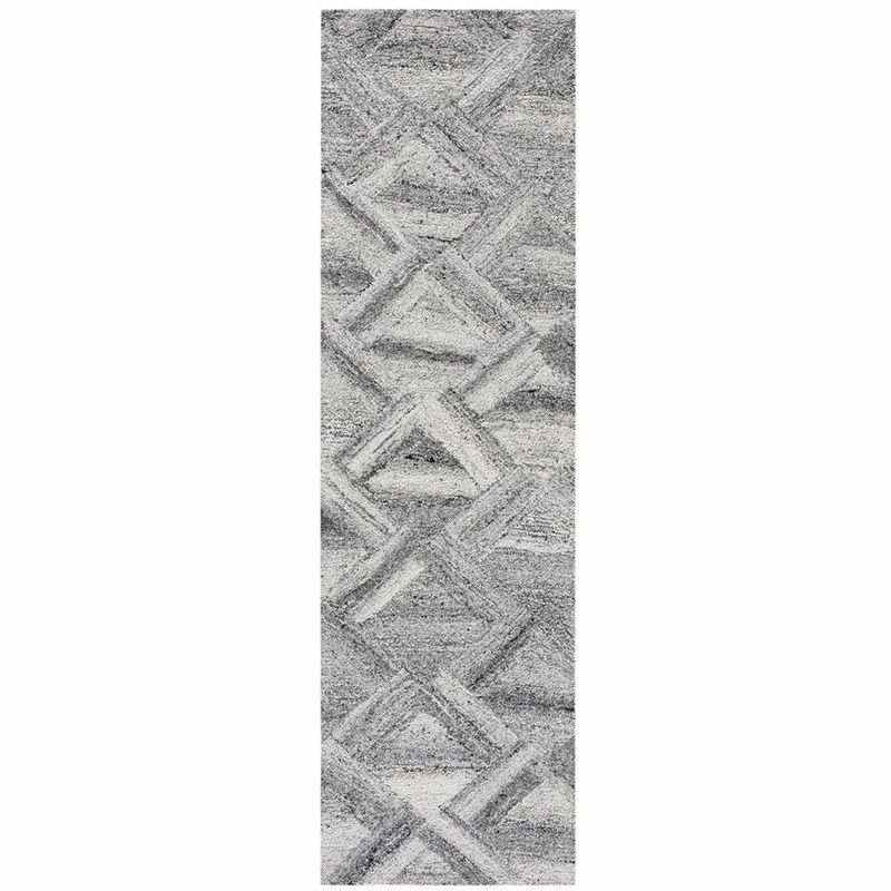 Abstract ABT607 Handmade Indoor Runner - Grey/Black - 2'-3"x8' - Safavieh