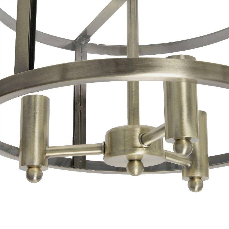 3-Light 13" Industrial Farmhouse Glass/Metallic Accented Semi-flushmount Ceiling Light Brass - Lalia Home: UL Listed, Metal Body, E12 Base
