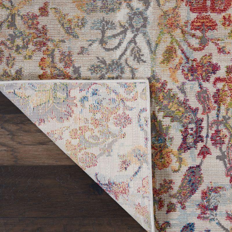Nourison Global Vintage 5'3" x 7'6" (5' x 8') Ivory/Orange Area Rug Colorful Vintage Damask by Nourison