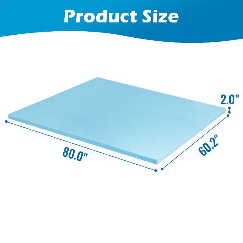 FDW 2 Inch Gel Memory Foam Mattress Topper/CertiPUR-US Certified/Gel Infused Mattress Topper/Easy to Clean