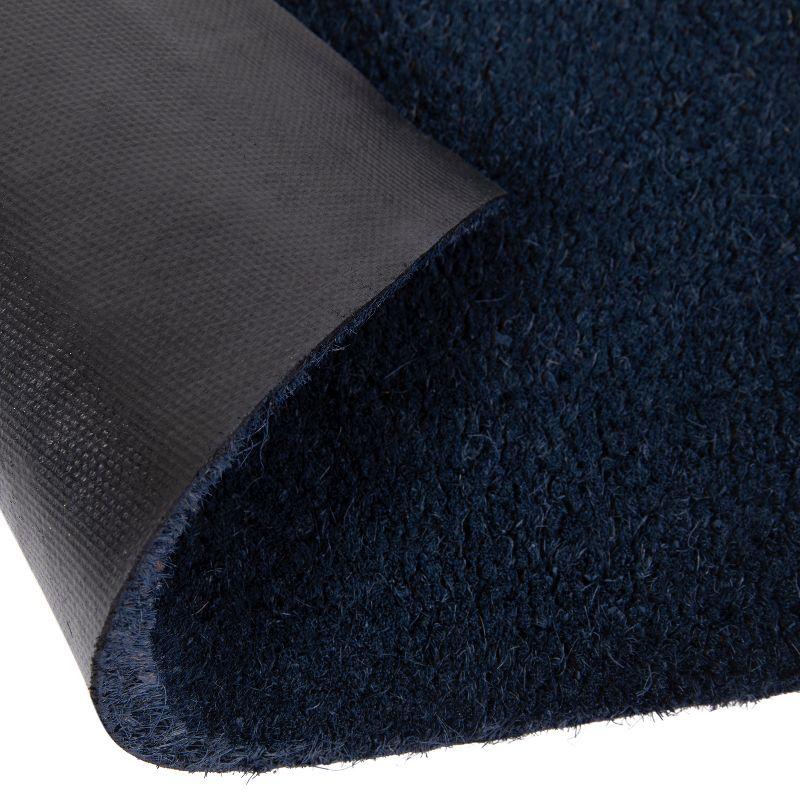 Flash Furniture Harbold 18" x 30" Indoor/Outdoor Solid Natural Coir Doormat with Non-Slip Backing in Navy