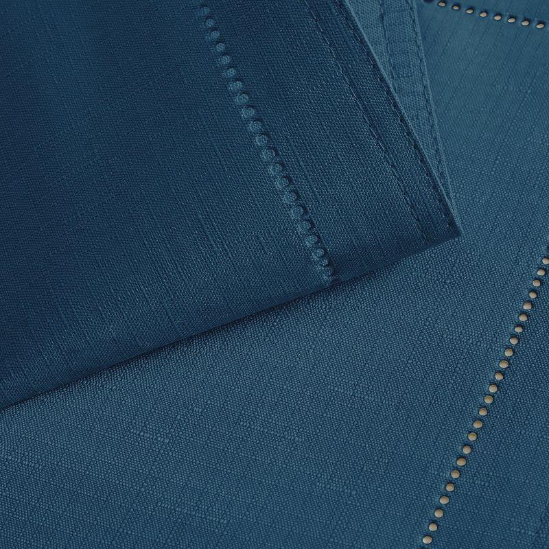 Alison Eyelet Punched Border Fabric Tablecloth - 52" x 52" Square - Copen Blue - Elrene Home Fashions