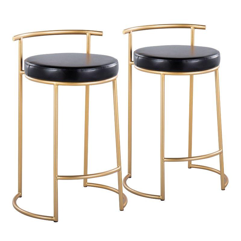 Set of 2 Round Fuji Counter Height Barstools - LumiSource