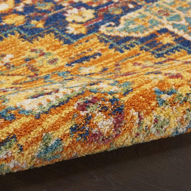 Bohemian Bliss Orange Multicolor Medallion Indoor Rug - 27"x5.5"