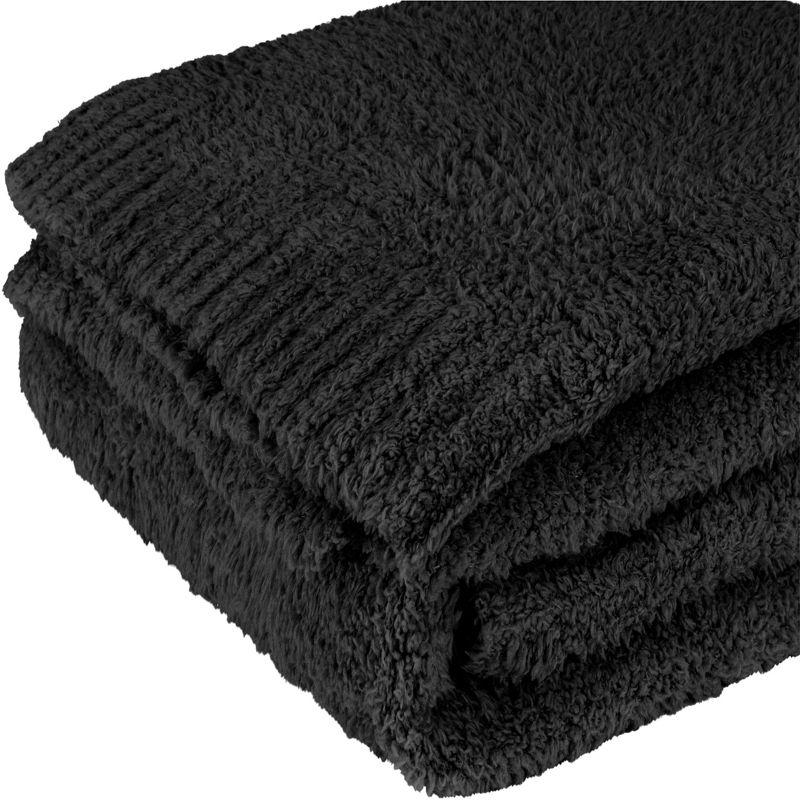 PAVILIA Plush Knit Throw Blanket for Couch Sofa Bed, Super Soft Fluffy Fuzzy Lightweight Warm Cozy All Season