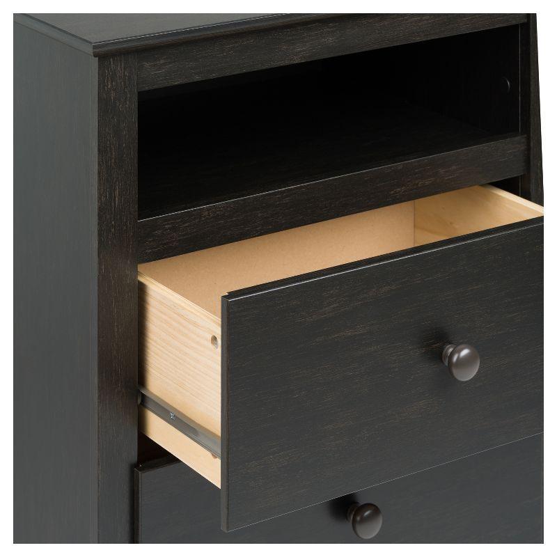 2 Drawer Nightstand Vintage Black - Prepac: Sonoma Collection, Open Shelf, Wood Composite, Bedroom Storage