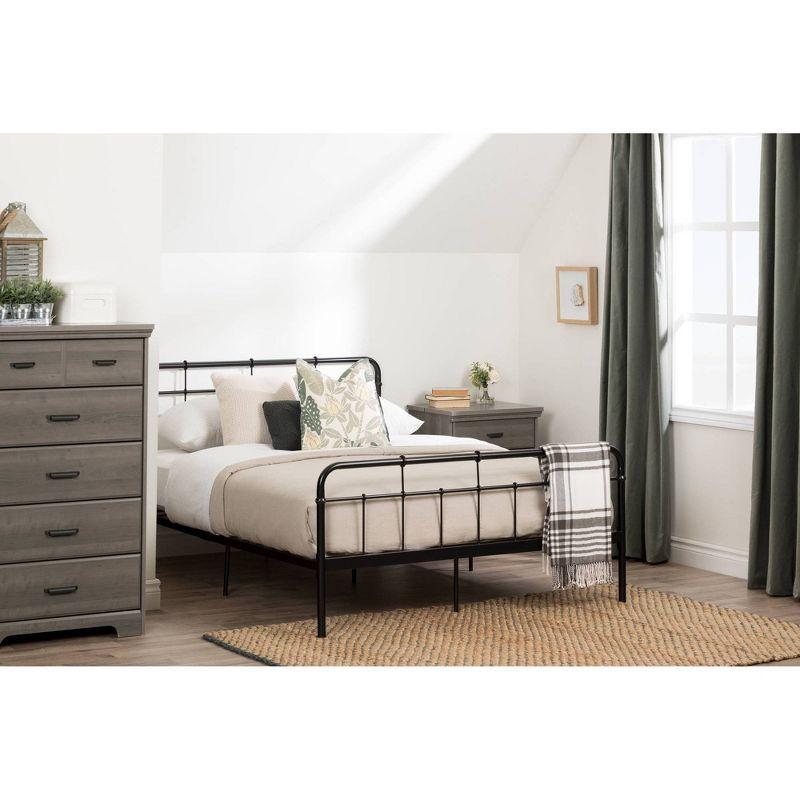 Versa Metal Platform Bed with Headboard - South Shore