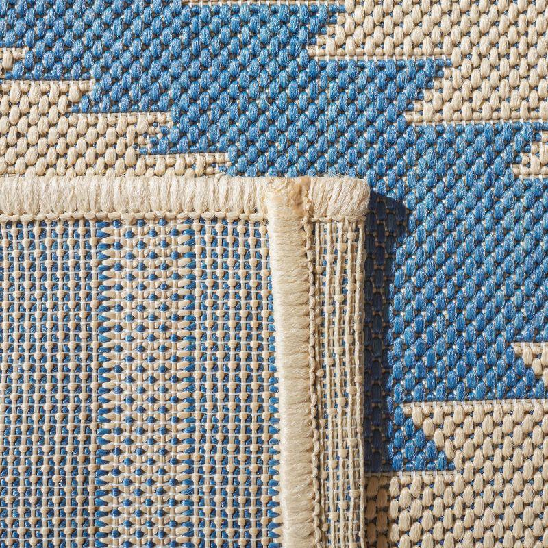 Beach House BHS171 Power Loomed Indoor/Outdoor Accent Rug - Blue/Creme - 3'x5' - Safavieh