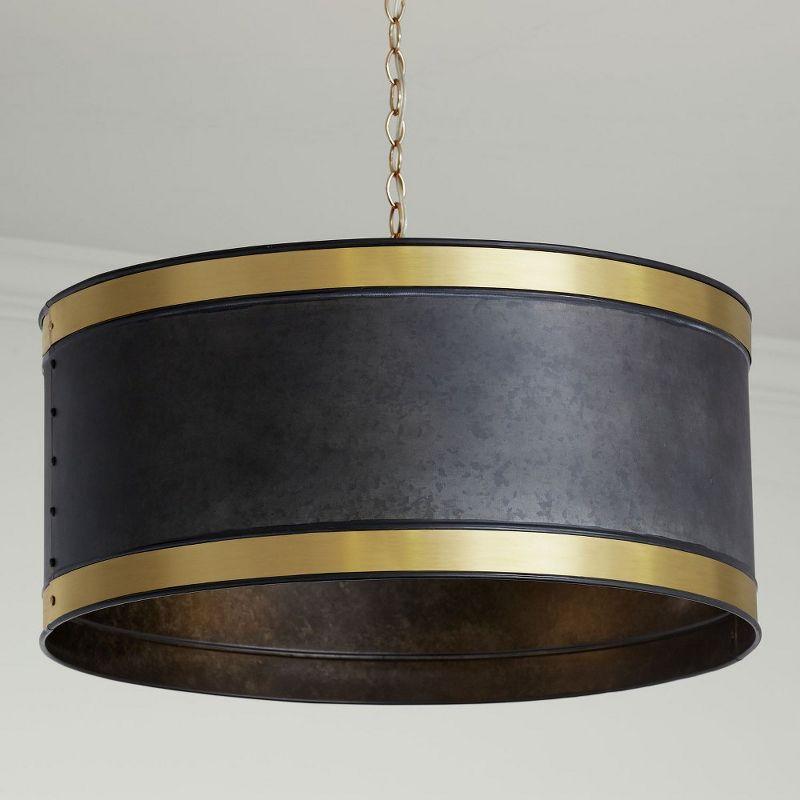 Capital Lighting Barrow 4 - Light Pendant in  Galvanized Black/True Brass