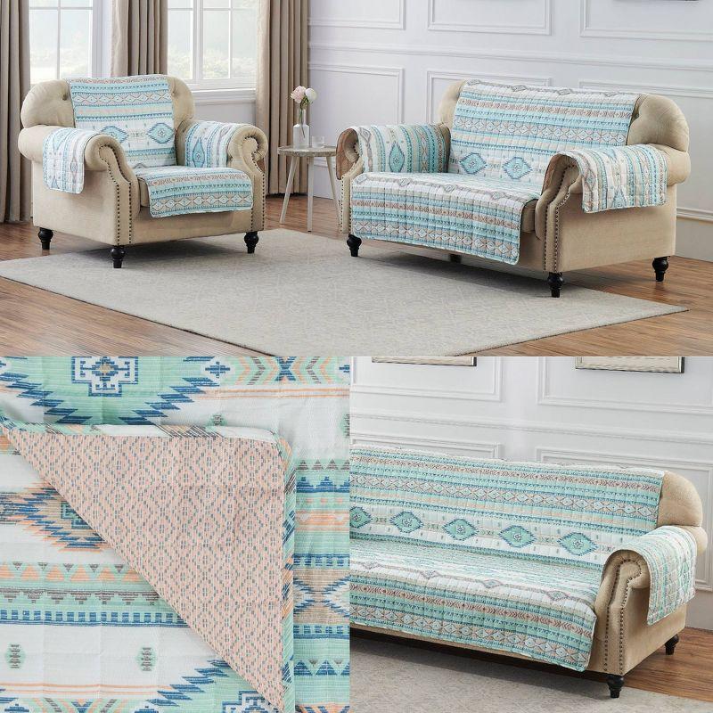 Phoenix Turquoise Reversible Boho Sofa Furniture Protector