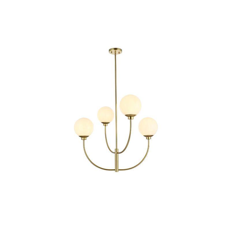 Elegant Lighting Nyomi 36-Inch Chrome Chandelier with Minimalist Look