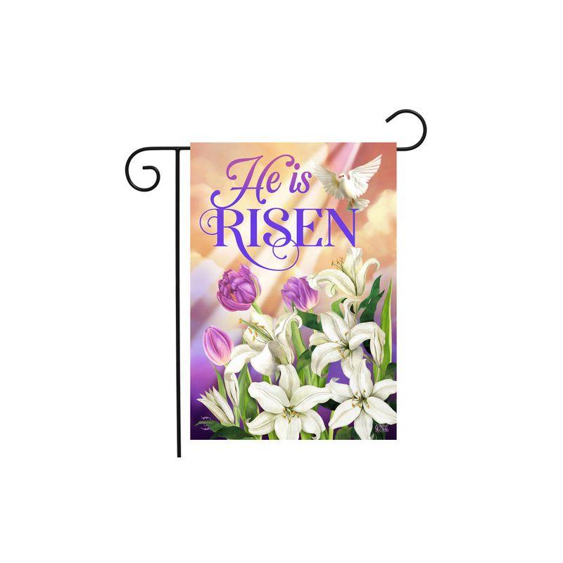 He Is Risen Lillies Easter Garden Flag 18" x 12.5" Briarwood Lane