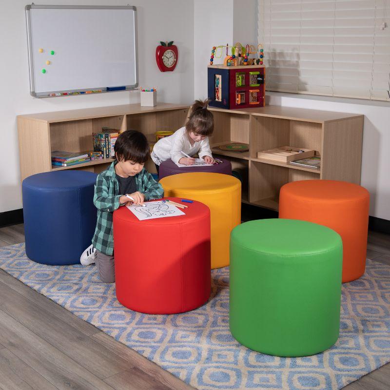 Flash Furniture Nicholas Flexible Learning Modular Soft Seating Circle Ottoman for Classrooms and Common Spaces