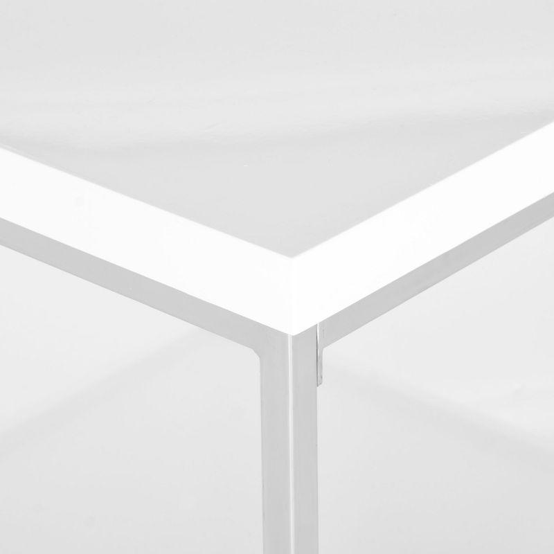 Malone High Gloss Coffee Table - White/Chrome - Safavieh