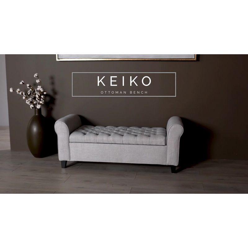 Keiko Storage Bench - Brown Leather - Christopher Knight Home: Elegant Tufted Design, Soft-Close Hinge