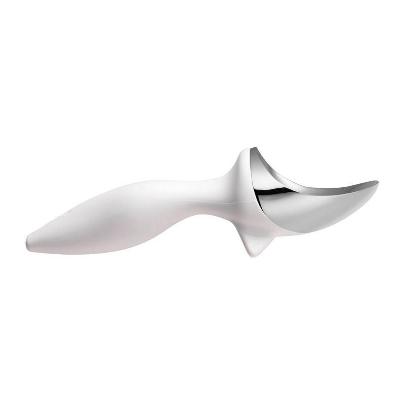 White Chrome Tilt-Up Ice Cream Scoop with Non-Slip Grip