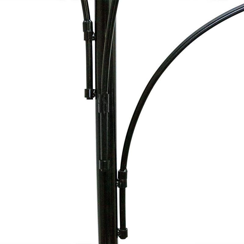 Sunnydaze 4-Arm Garden Hanging Basket Flower Plant Stand with Adjustable Arms - 84" - Black