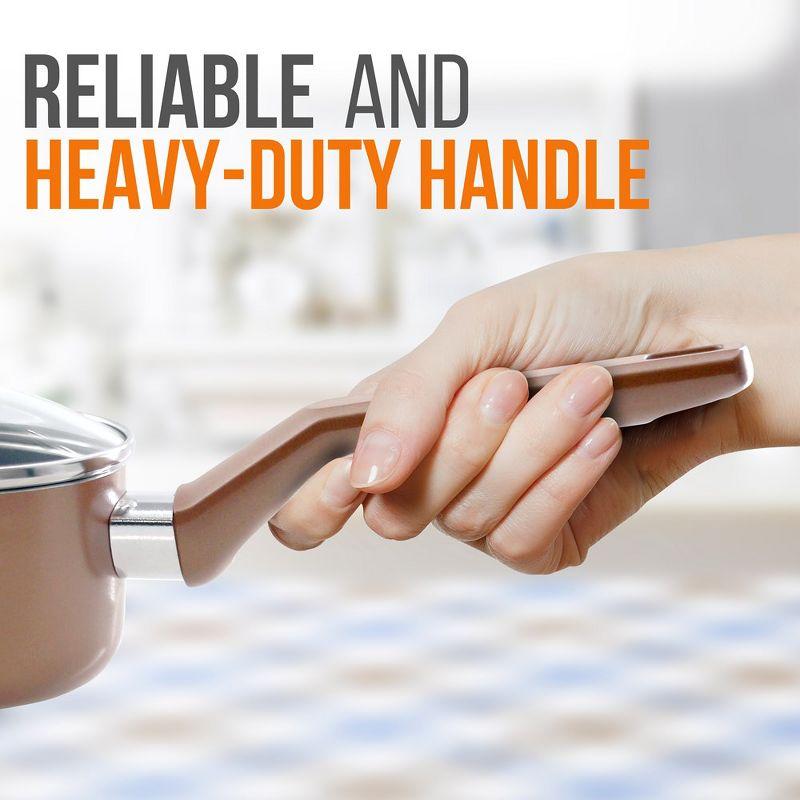 NutriChef Saucepan Pot With Lid - Non-Stick High-Qualified Kitchen Cookware With See-Through Tempered Glass Lids, 2 QT. (Works With Model: NCCWA13BR)