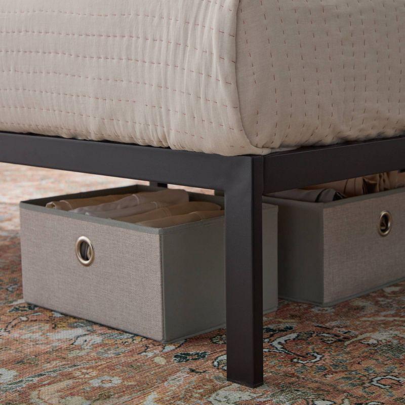 Brookside Metal Bed Frame with Rounded Upholstered Headboard