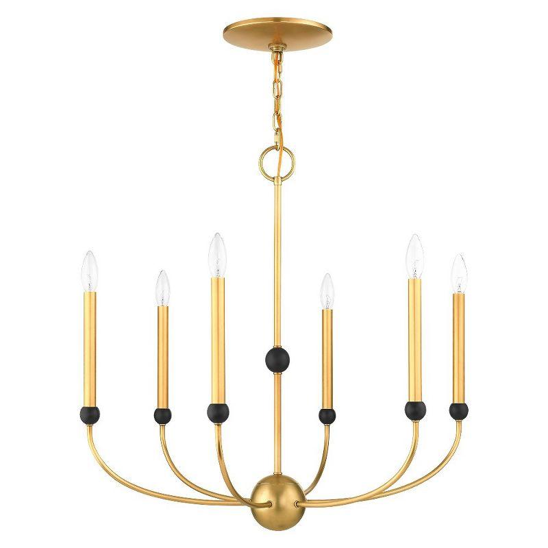 Livex Lighting Cortlandt 6 - Light Chandelier in  Natural Brass/Bronze