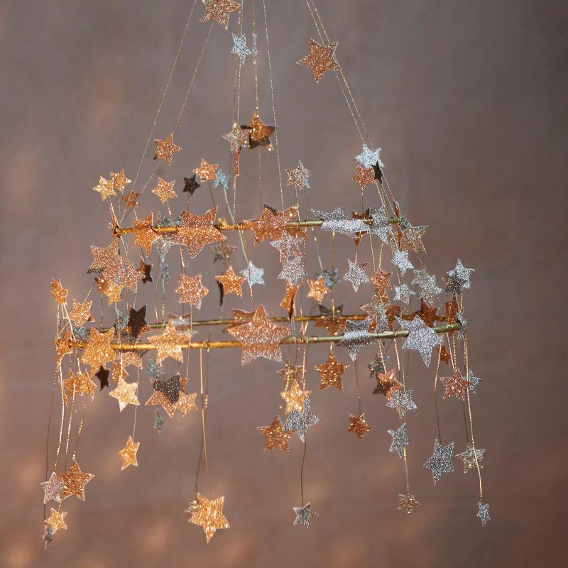 Meri Meri Gold Sparkle Star Chandelier (Pack of 1)