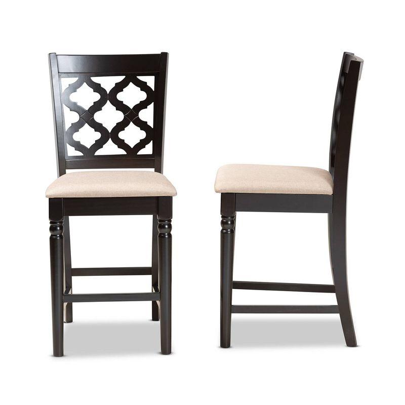 2pc Ramiro Wood Counter Height Barstools - Baxton Studio