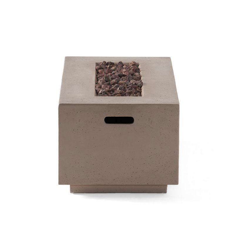 Latitude Run® Caelan Rectangle Lightweight Concrete/MGO Propane Smokeless Fire Pit Table
