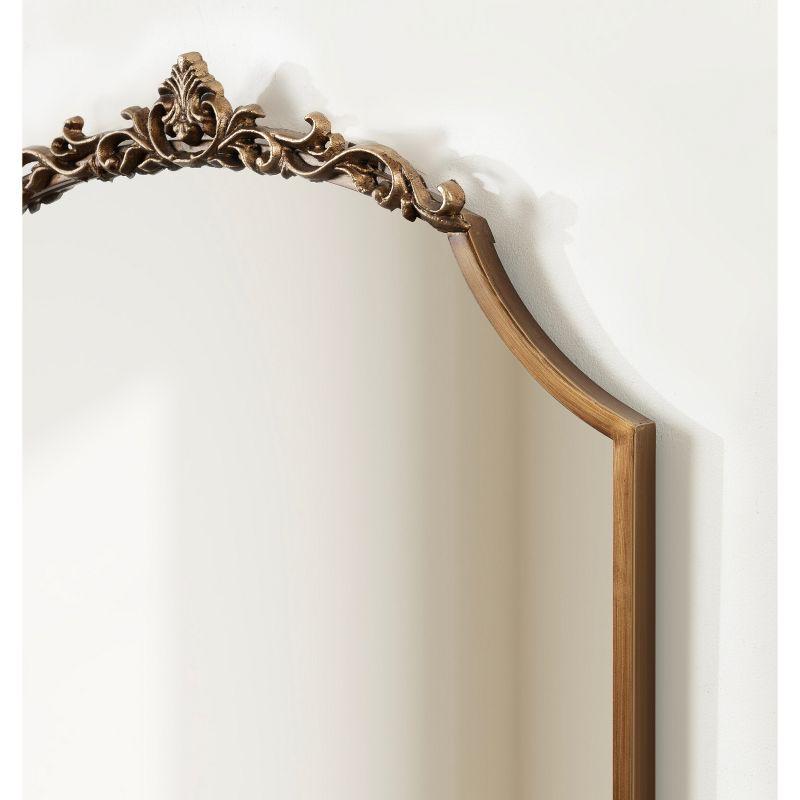 Kate & Laurel All Things Decor 24"x36" Arendahl Traditional Scallop Mirror Gold: Baroque-Inspired, No Assembly Required, Wall Mount