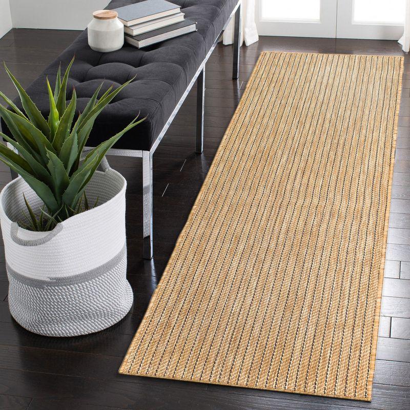 Liora Manne Carmel Texture Stripe Indoor/Outdoor Rug Sand 1'11" x 4'11"