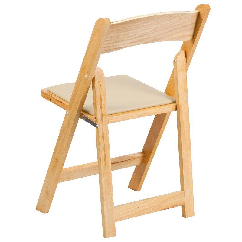 Elegant Beechwood Folding Chair with Detachable Vinyl Seat