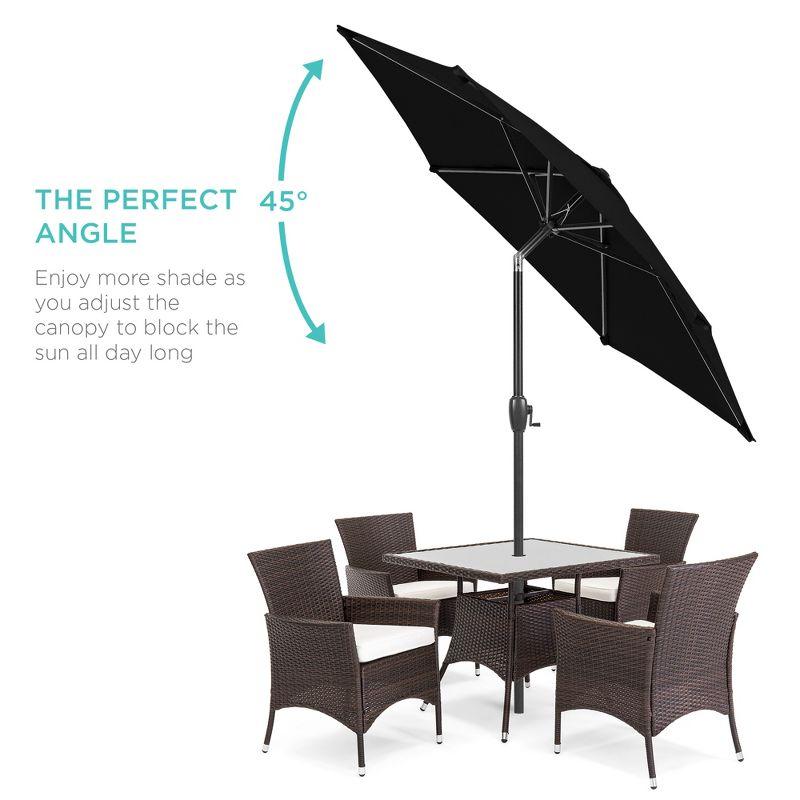 Best Choice Products 7.5ft Heavy-Duty Outdoor Market Patio Umbrella w/ Push Button Tilt, Easy Crank, Black