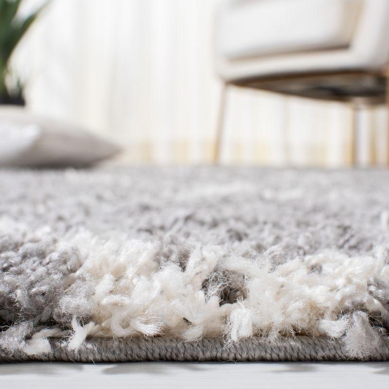 Venus Shag VNS682 Power Loomed Indoor Area Rug - Grey/Ivory - 4'x6' - Safavieh